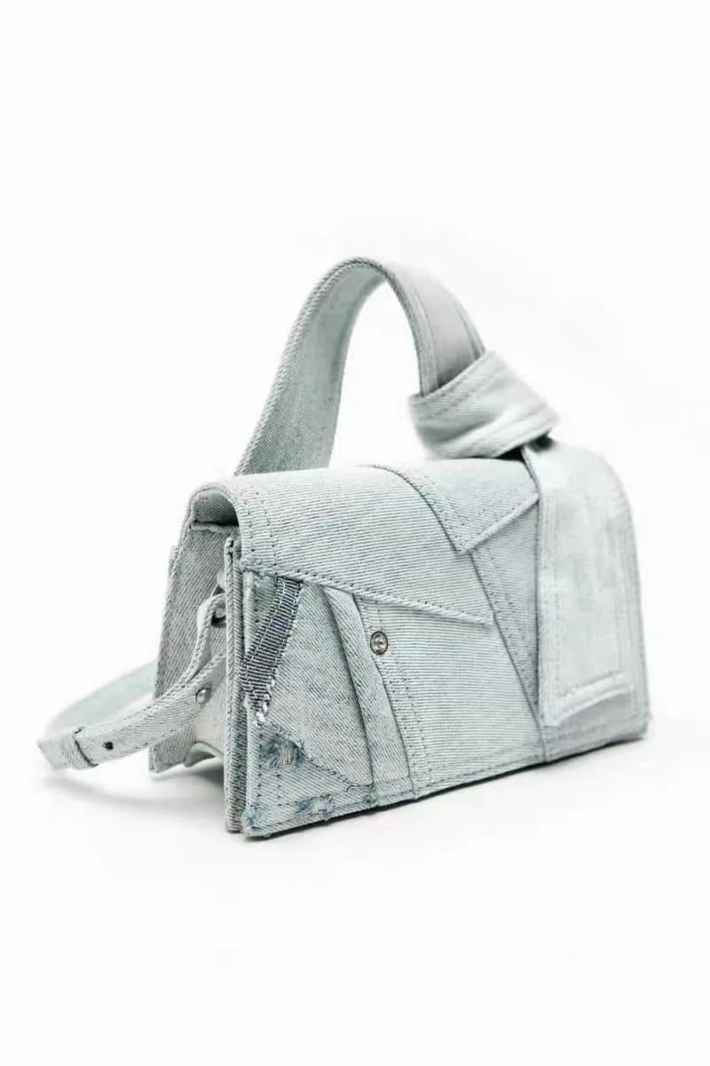 Denim small square bag casual shoulder bag