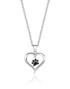 Dog Paw Heart Pendant