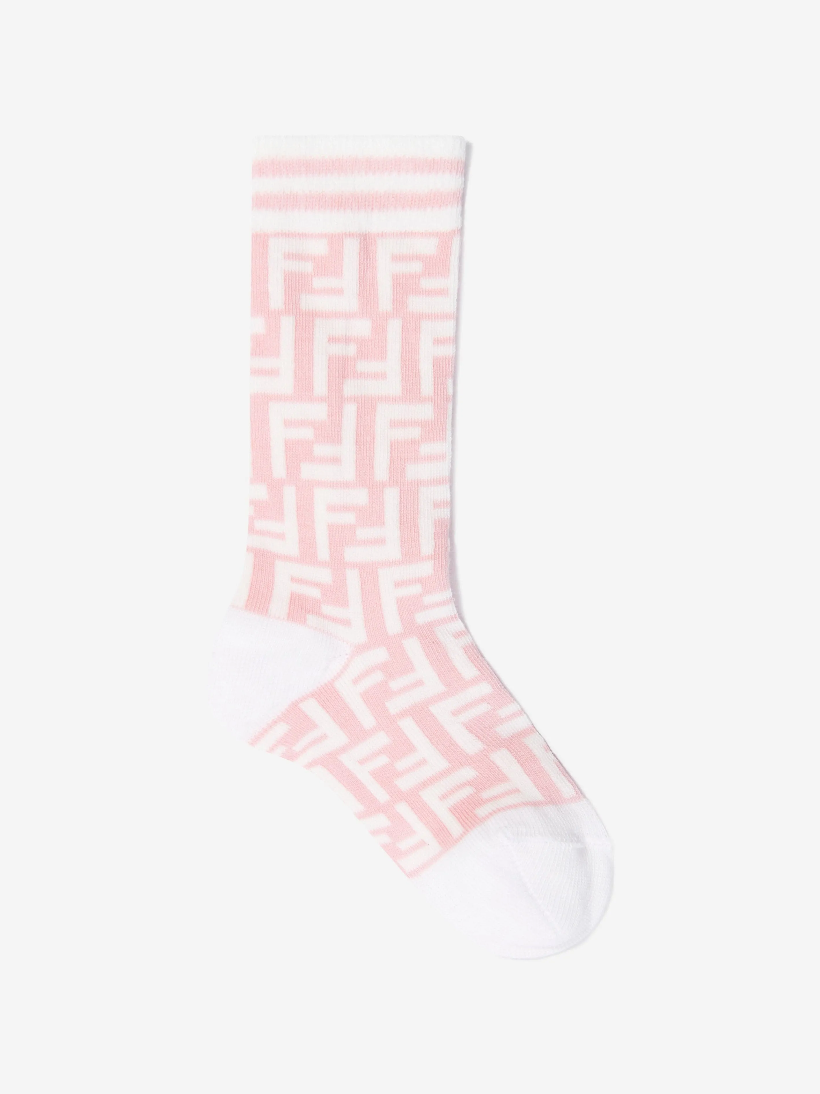 Fendi Girls FF Logo Socks in Pink