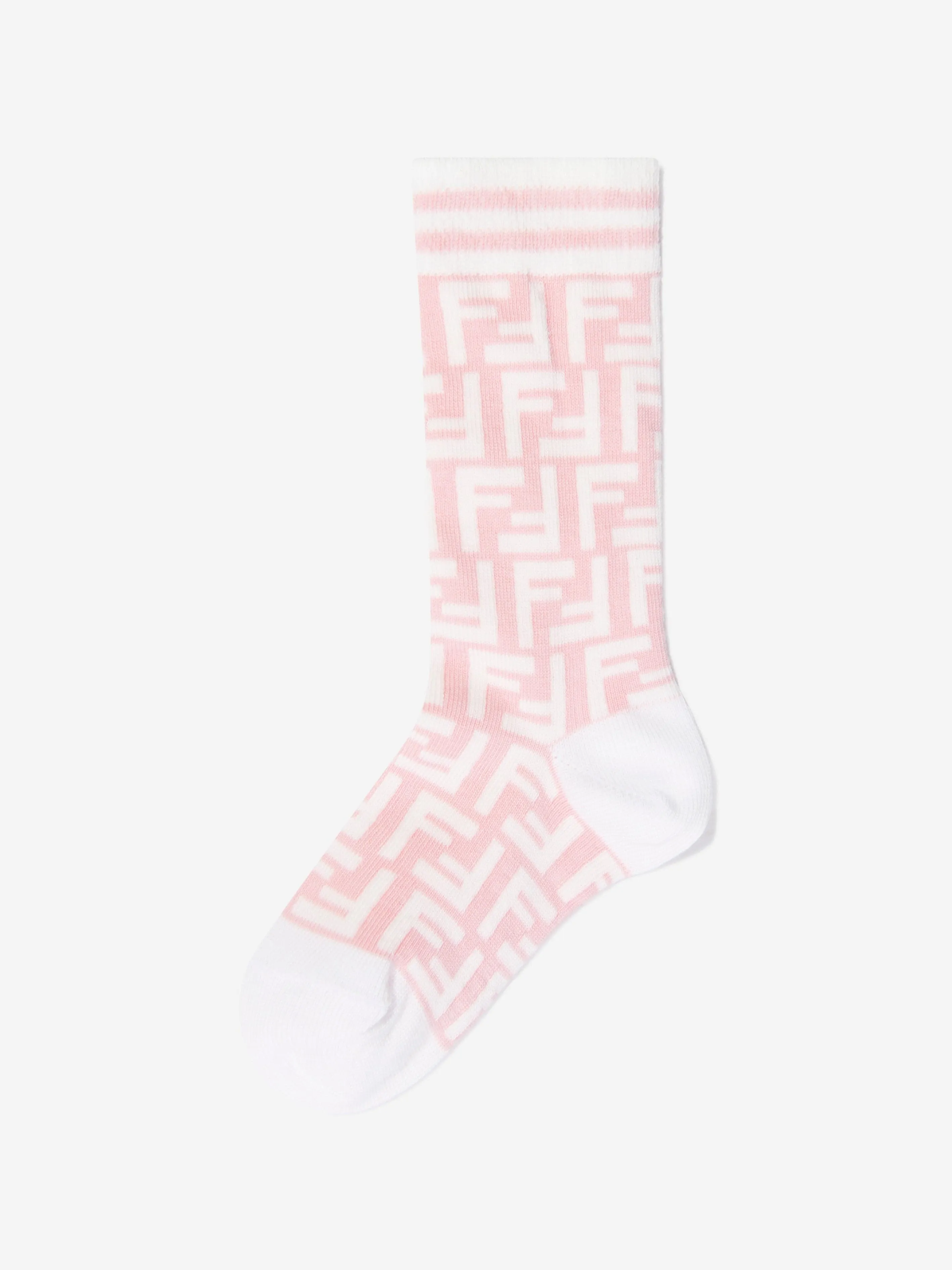 Fendi Girls FF Logo Socks in Pink