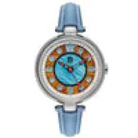 Fissure 8 Auto Women's Koa and Abalone Watch in silver