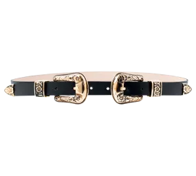 Flor Belt Black Gold