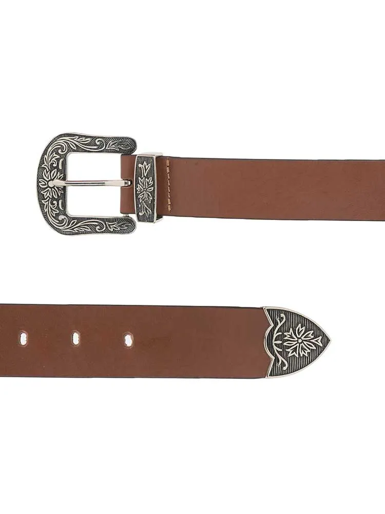 Geniune Leather Brown Cowboy Belt