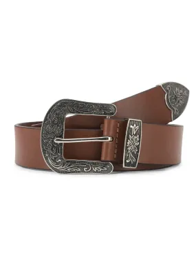Geniune Leather Brown Cowboy Belt