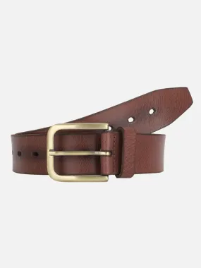 Genuine leather two tone brown men's belt