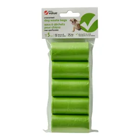Giant Value Unscented Dog Waste Bags, emb. de 5
