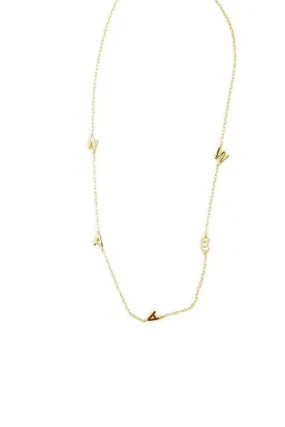 Gold Tiny Letter Necklace