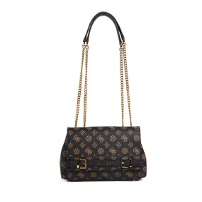 GUESS SESTRI Monogram Convertible Crossbody Bag - BRN