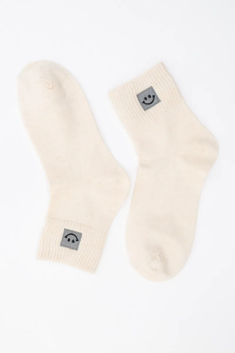 Happy Feet Embroidered Socks