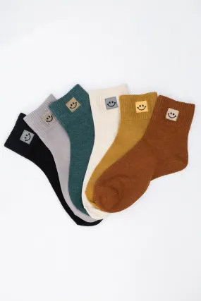 Happy Feet Embroidered Socks