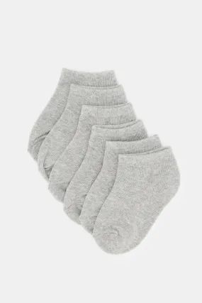 Infant Boys Grey Ankle Length Socks (3 Pairs)