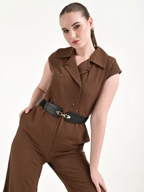 Interlock Buckle Faux Leather Belt