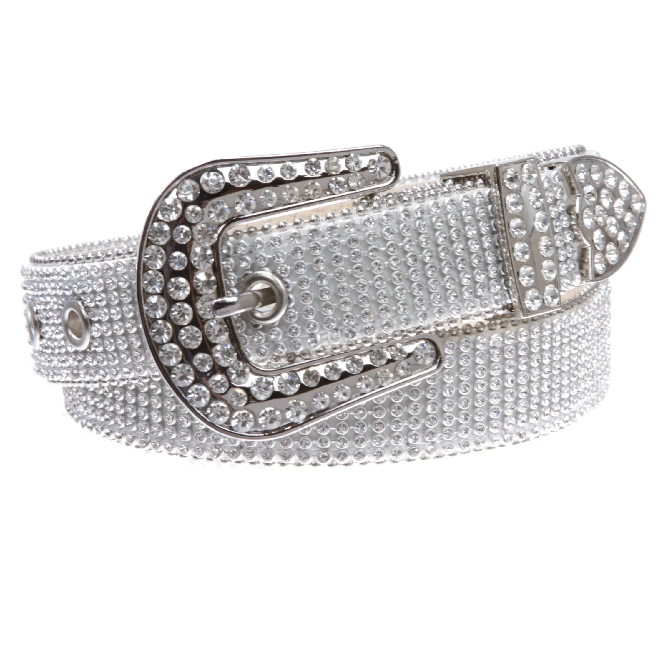 Kids Western Cowgirl Cowboy Rhinestone Strip Bling Leather Belt