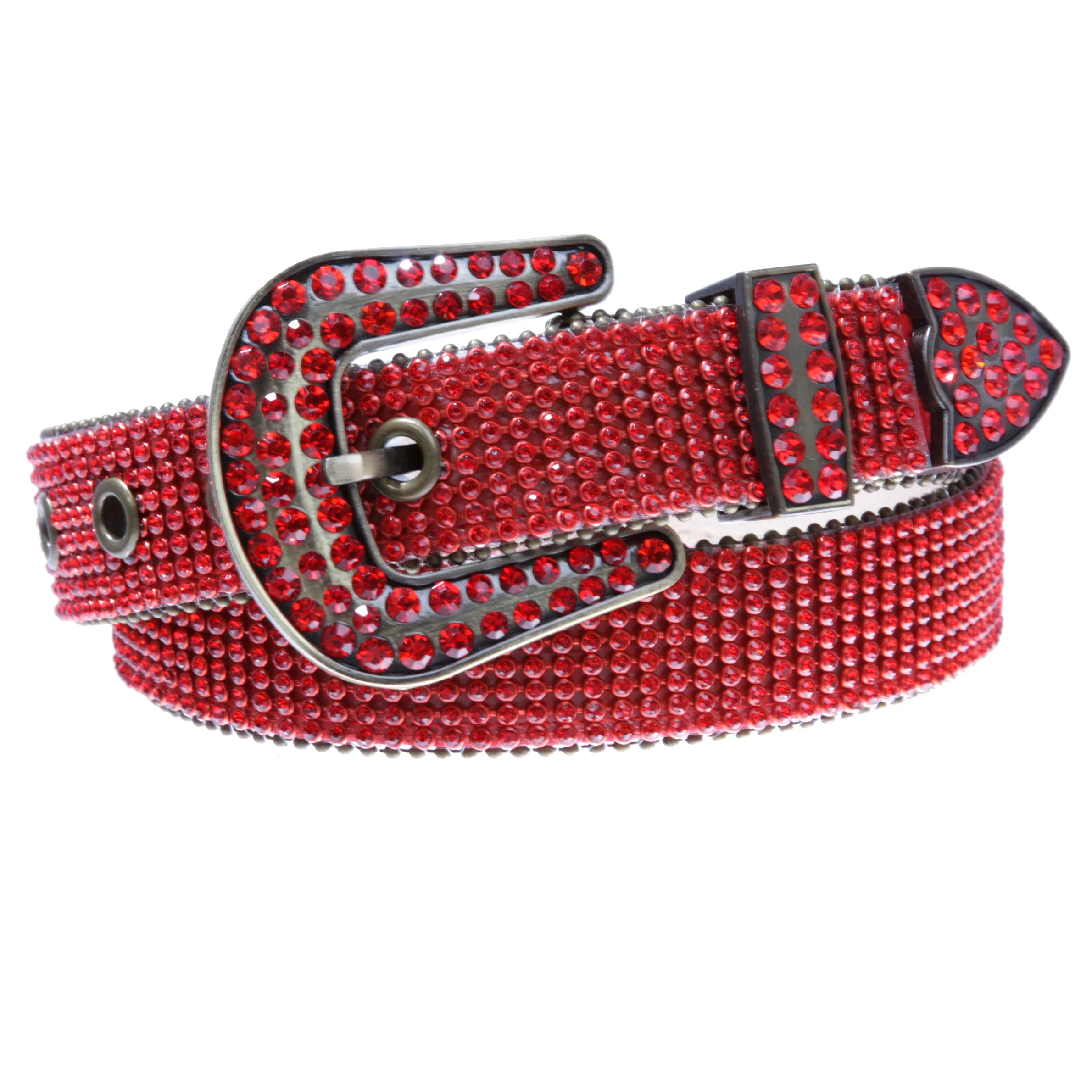 Kids Western Cowgirl Cowboy Rhinestone Strip Bling Leather Belt