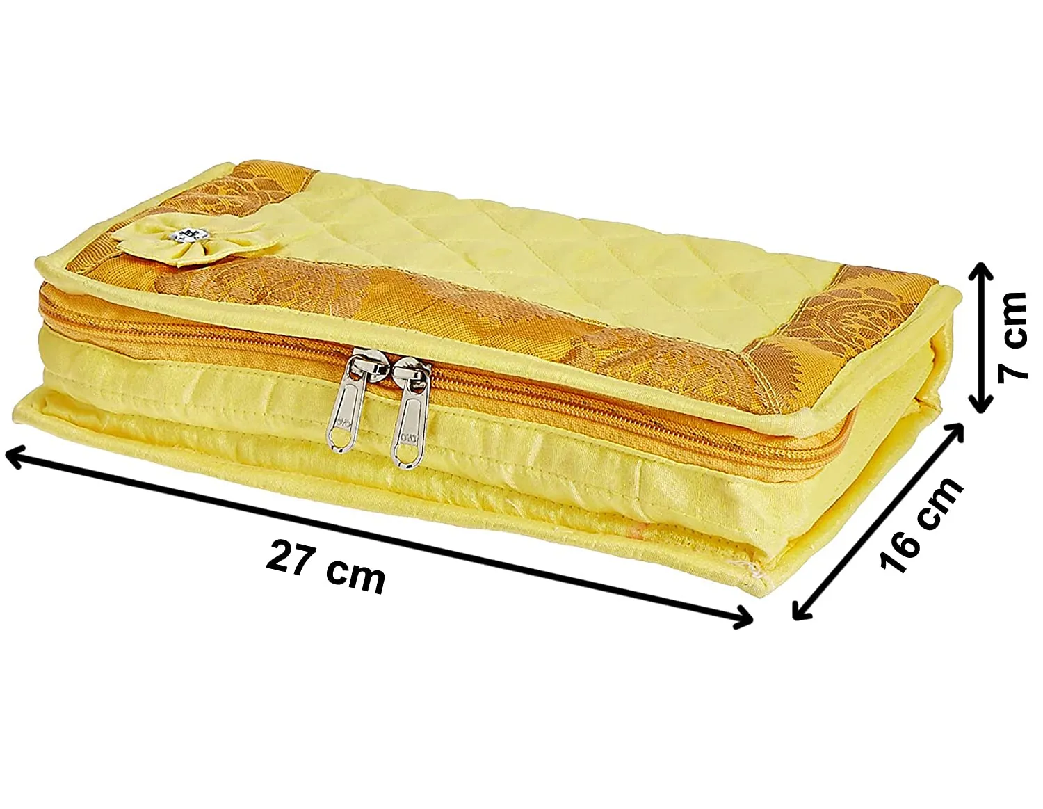 Kuber Industries Portable Jewellery Organizer With 6 Tranasparent Pockets, Pack of 2 (Yellow)-HS_38_KUBMART21240