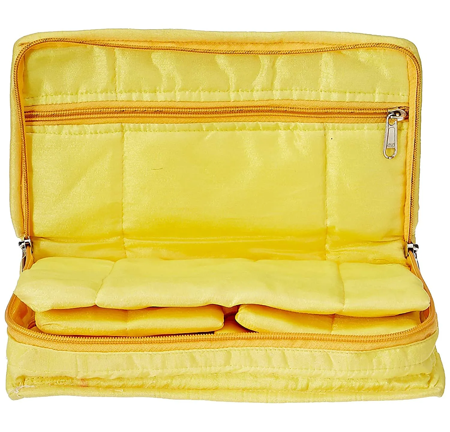 Kuber Industries Portable Jewellery Organizer With 6 Tranasparent Pockets, Pack of 2 (Yellow)-HS_38_KUBMART21240