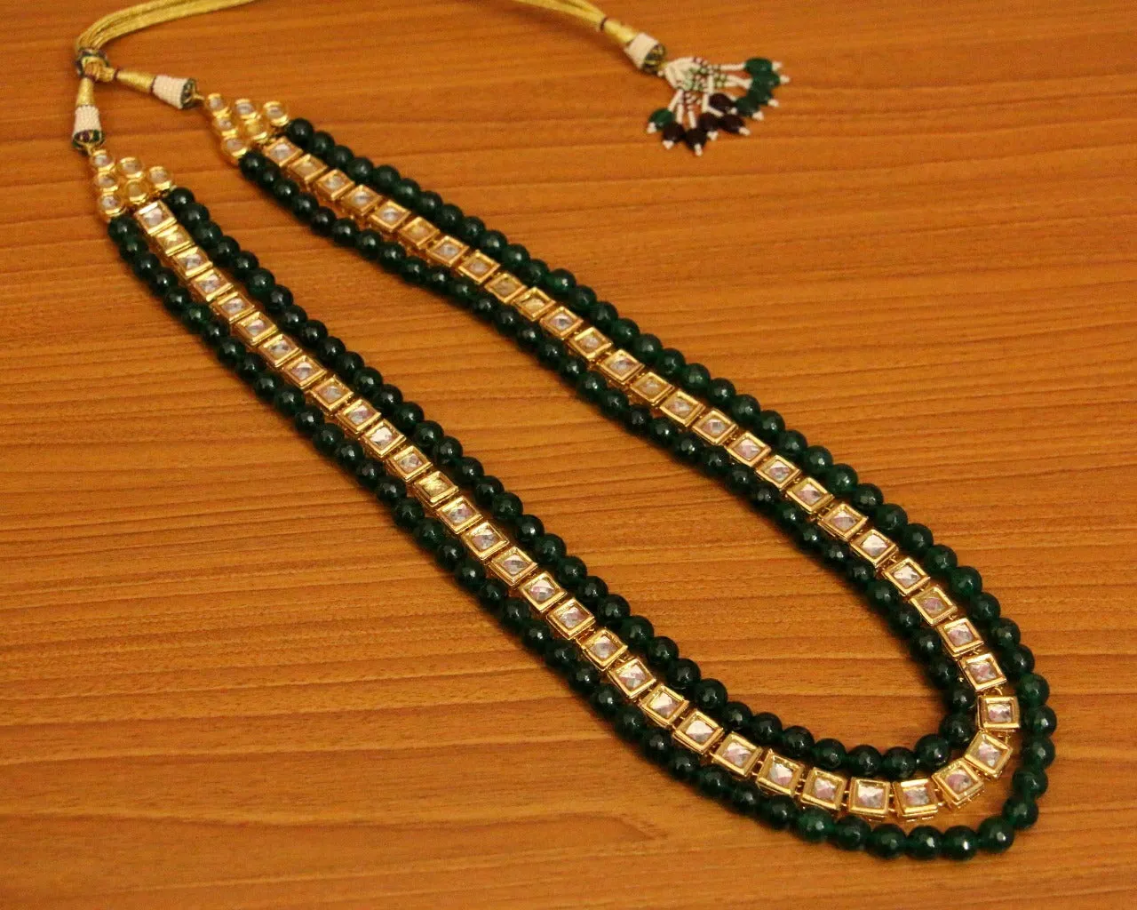 Kundan Meenakari Emerald Look Necklace