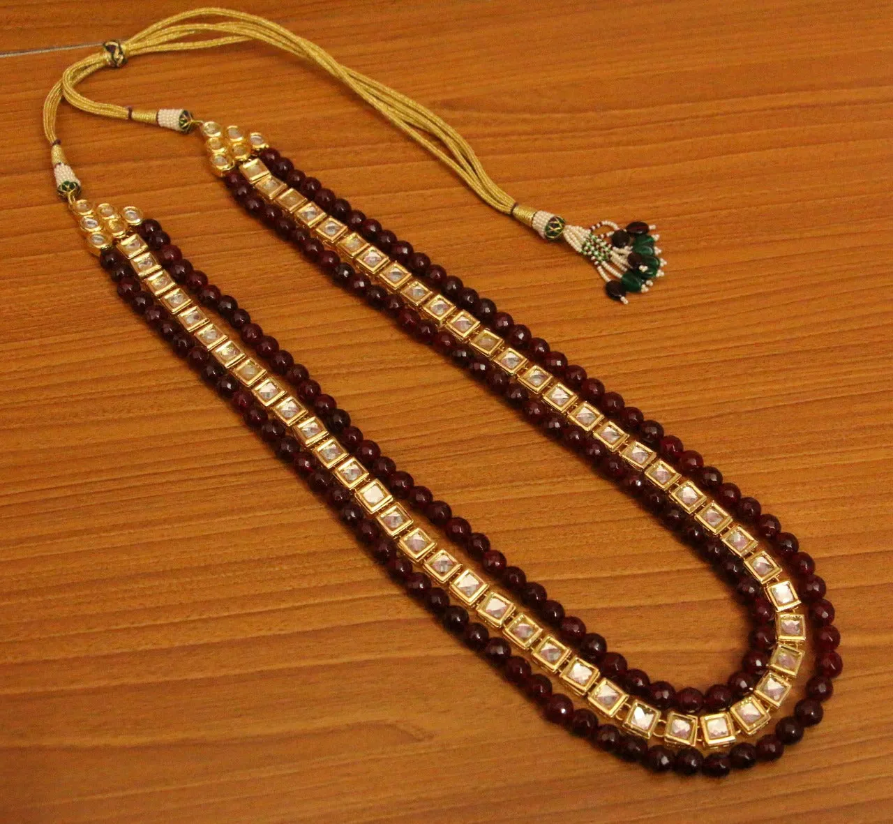 Kundan Meenakari Emerald Look Necklace