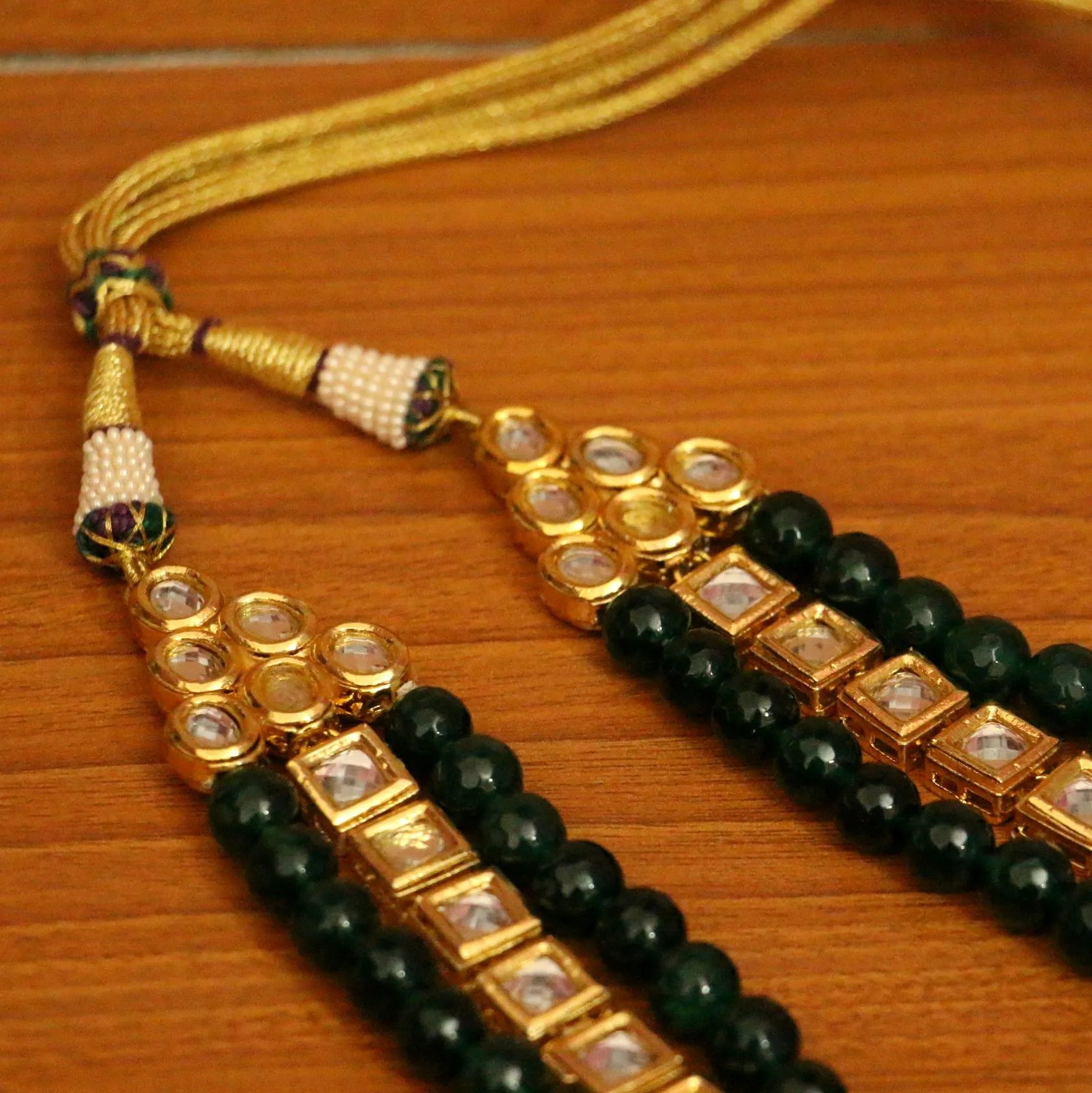 Kundan Meenakari Emerald Look Necklace