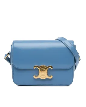 Leather Crossbody Bag with Push Lock Closure