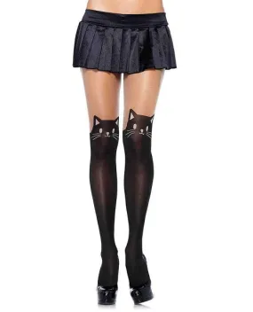 Leg Avenue Black Cat Spandex Pantyhose - O/S