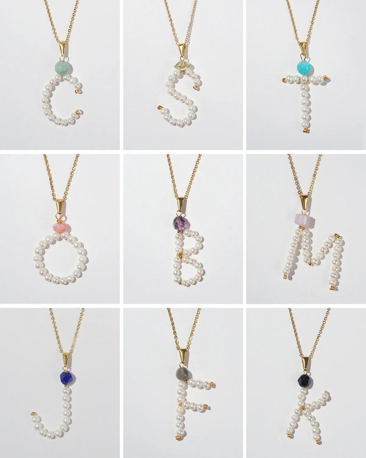 Les Initiales - Personalized Initial Necklace in Freshwater Pearl