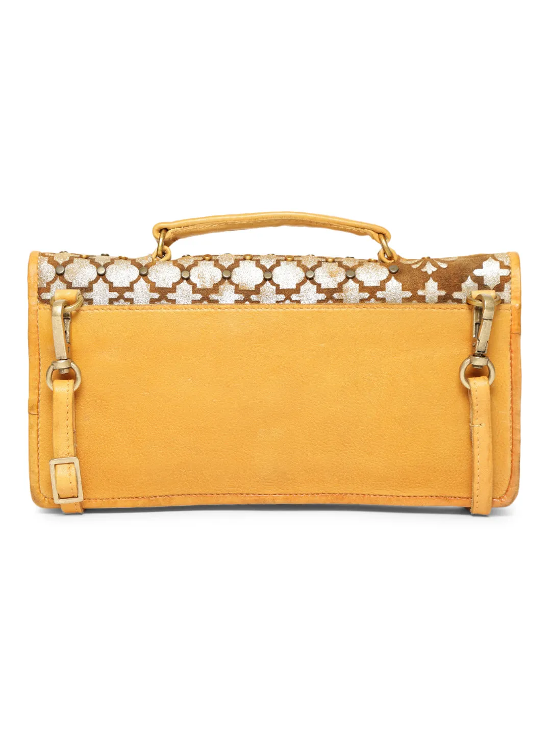 LUMINOSA: Sunny Yellow Leather Crossbody Bag by Art N Vintage