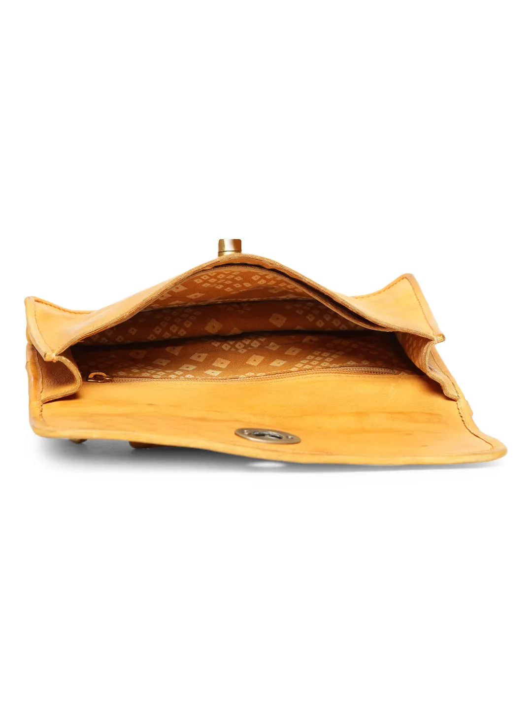 LUMINOSA: Sunny Yellow Leather Crossbody Bag by Art N Vintage