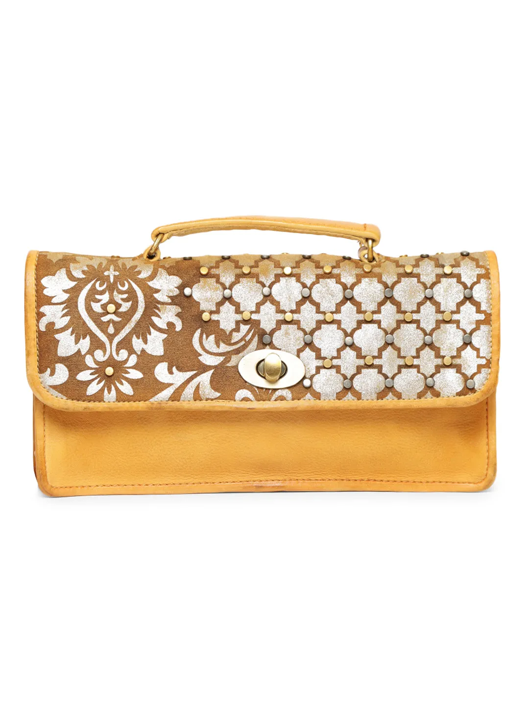 LUMINOSA: Sunny Yellow Leather Crossbody Bag by Art N Vintage