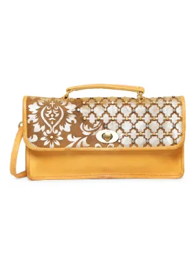 LUMINOSA: Sunny Yellow Leather Crossbody Bag by Art N Vintage