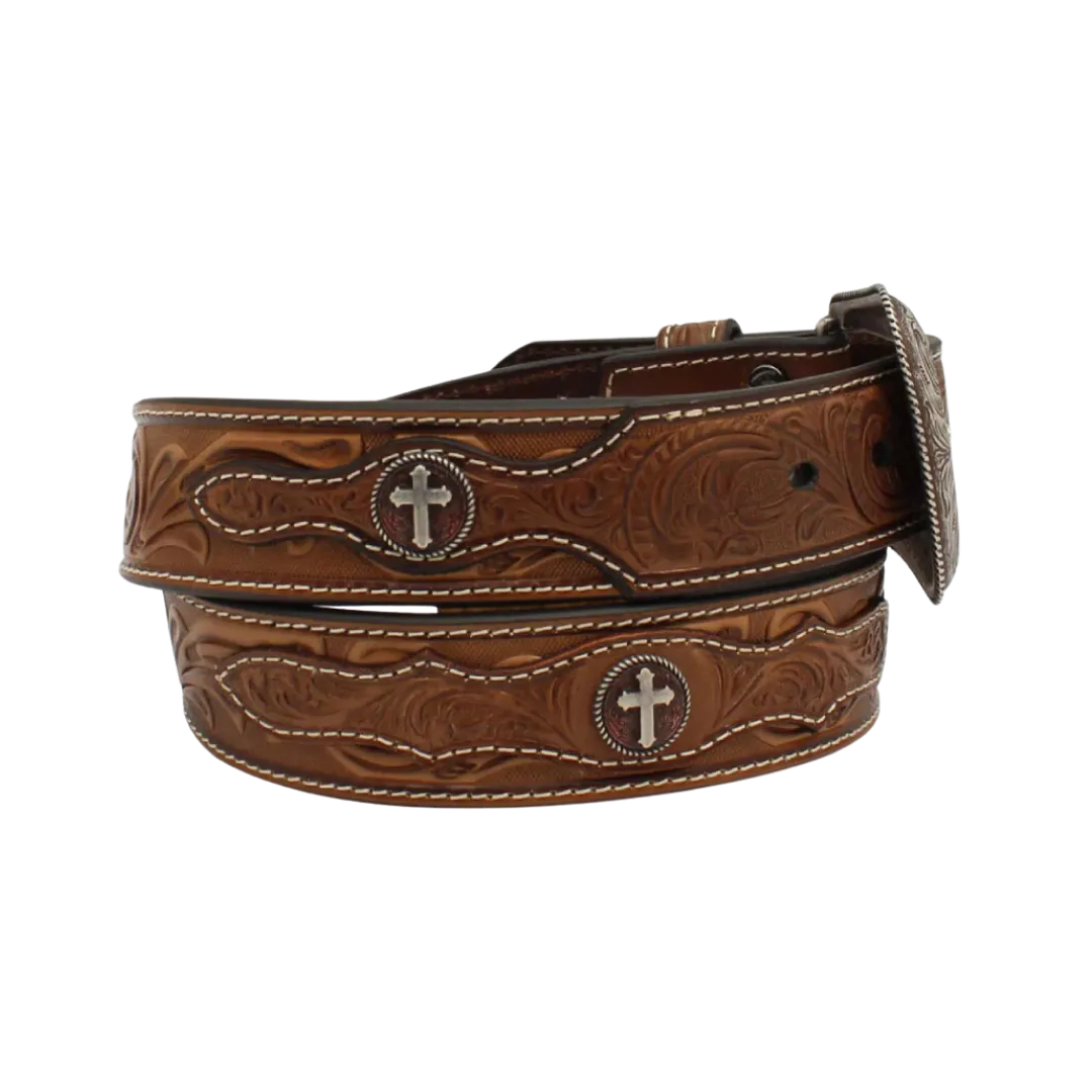 M&F Men's Ariat Men's Tooled Cross Belt