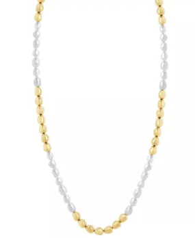 Men'S Cultured Baroque Freshwater Pearl (6Mm) Adjustable Necklace in Stainless Steel, 20"  4" Extender