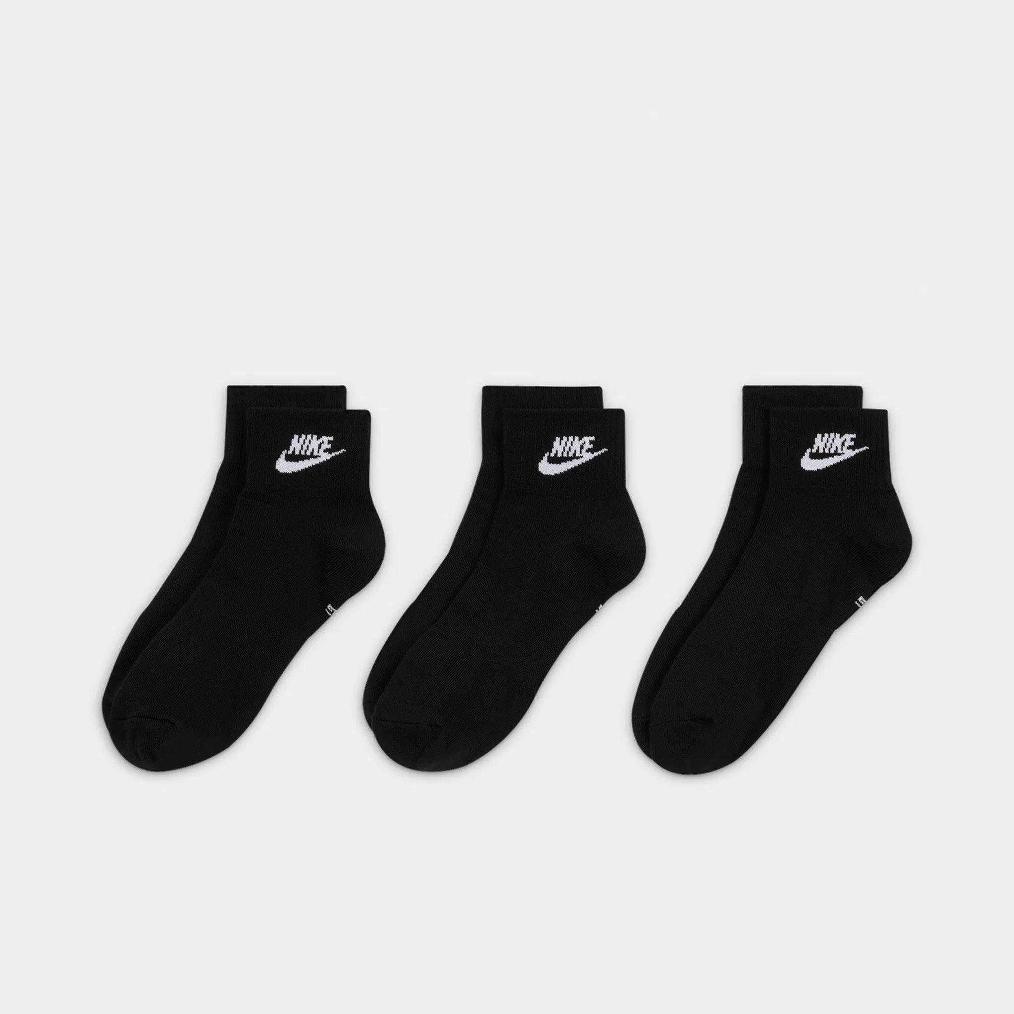 Nike Everyday Essential Ankle Socks (3 Pack) Black / White