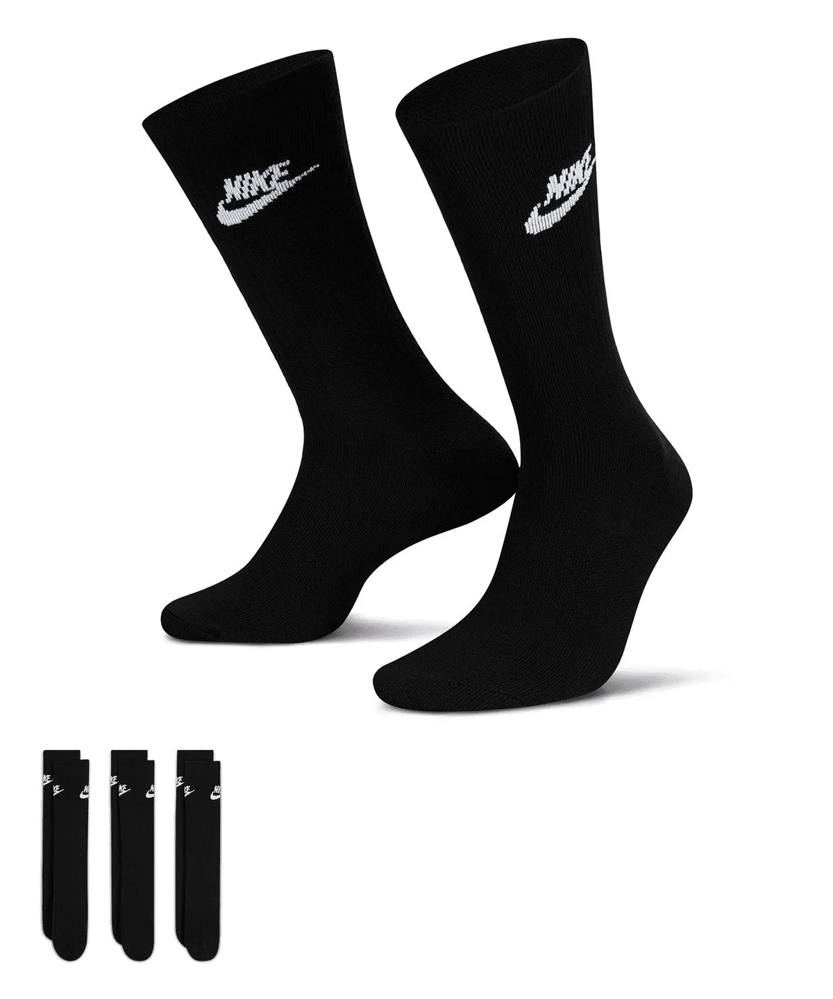Nike everyday essential crew socks (3 pairs) | Black/White