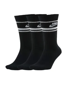 Nike Sportswear Essential Crew Socks 3 Pack Black