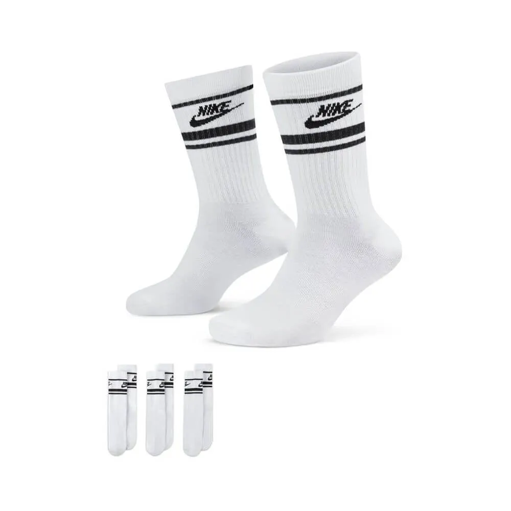 Nike Sportswear Everyday Essential Crew Socks (3 Pairs) White Black