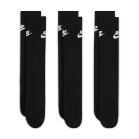 NSW Everyday Essential Crew Socks (3 Pairs) 'Black/White'