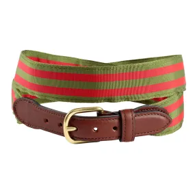 Olive & Red Grosgrain Ribbon Children's Belt