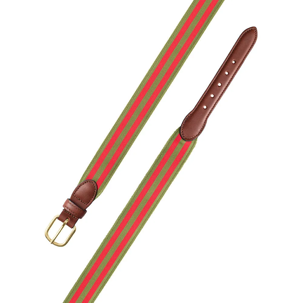 Olive & Red Grosgrain Ribbon Children's Belt