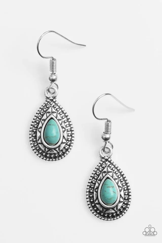 Paparazzi Earring ~ Blazing Beauty - Blue