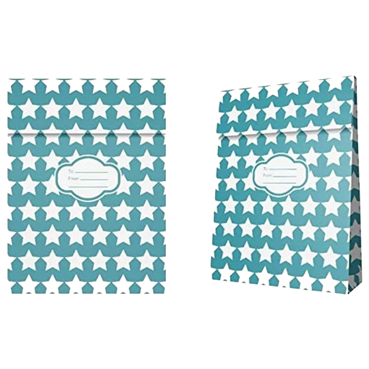 Peel & Seal Gift Bag Blue Stars 12pk Small No-Wrap Present