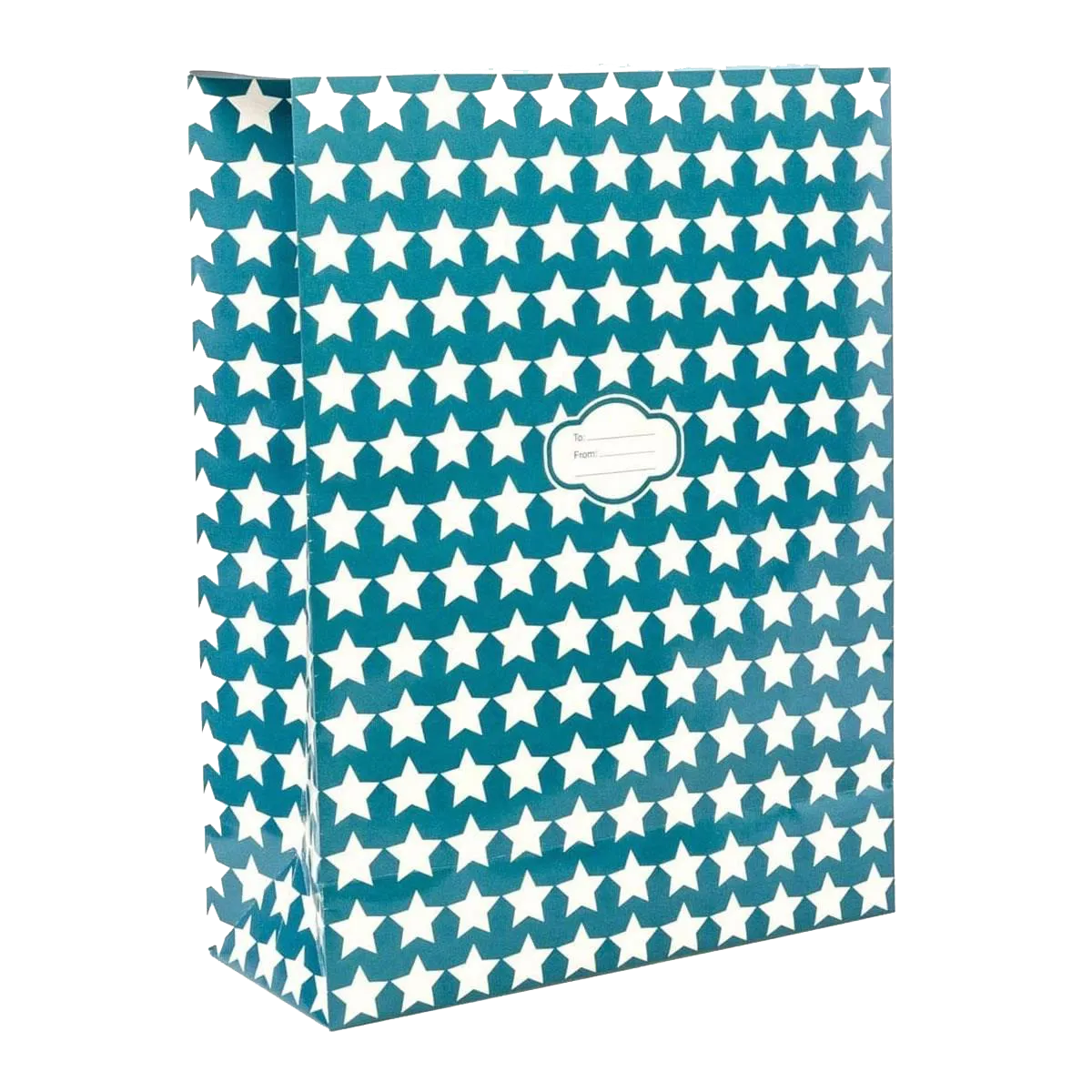 Peel & Seal Gift Bag Blue Stars 12pk Small No-Wrap Present