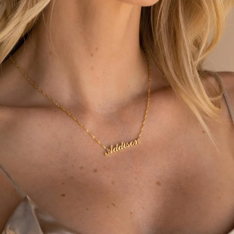 Personalized  Titanium Steel  Name Necklace