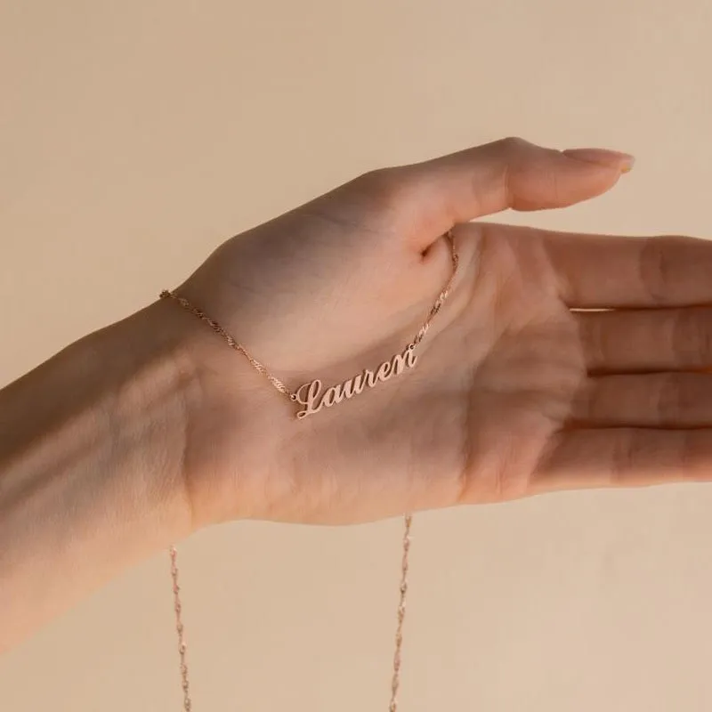 Personalized  Titanium Steel  Name Necklace