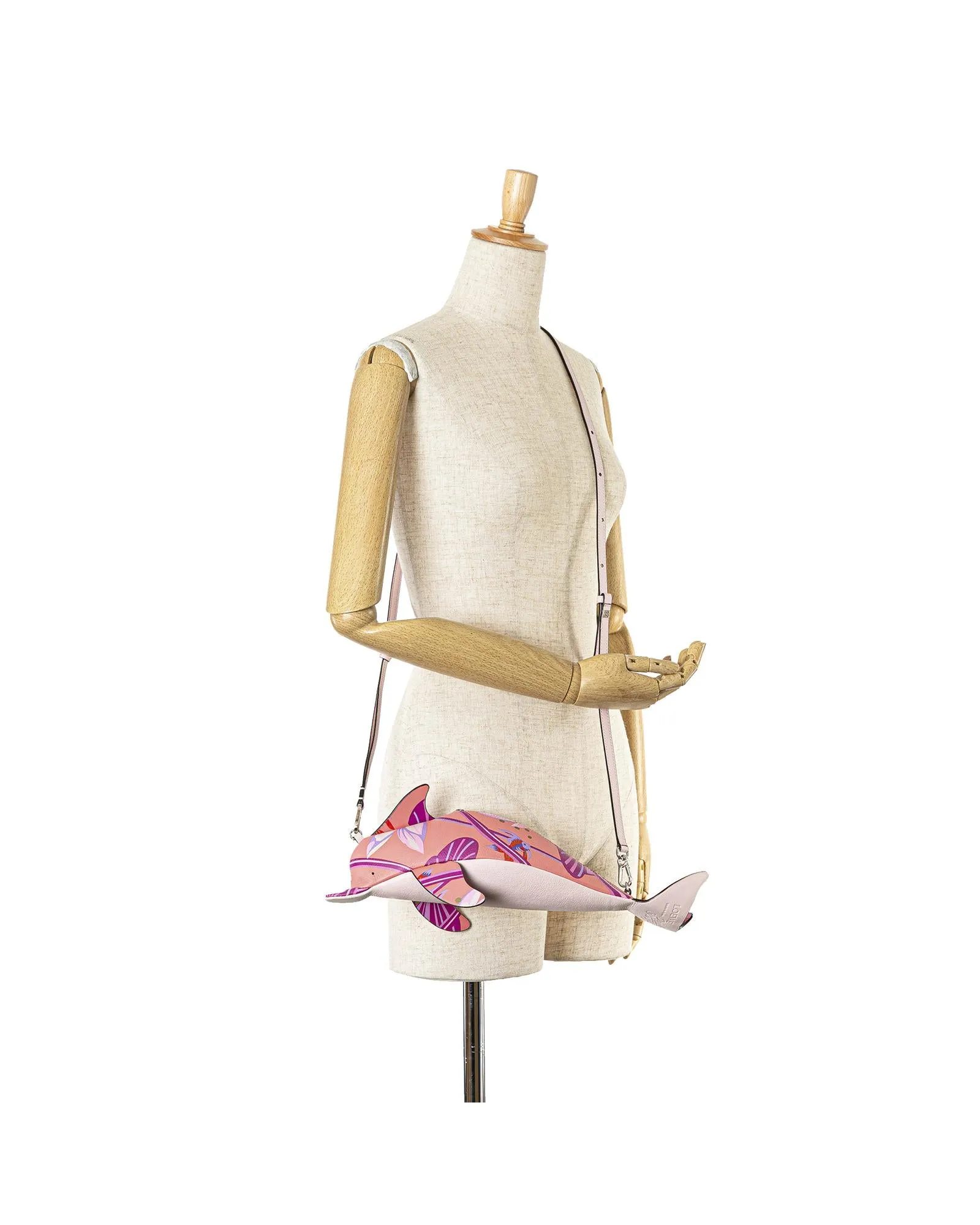 Printed Dolphin Crossbody Bag with Adjustable Strap and Top Zip Closure