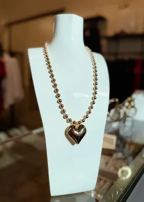 Puffy Heart Ball Necklace