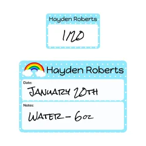 Rainbow Sippy Cup Write-On Labels