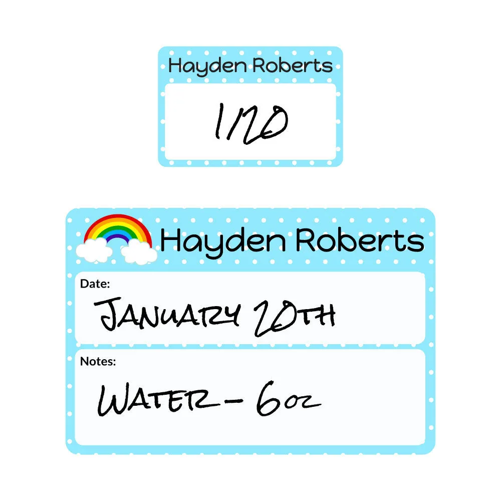 Rainbow Sippy Cup Write-On Labels