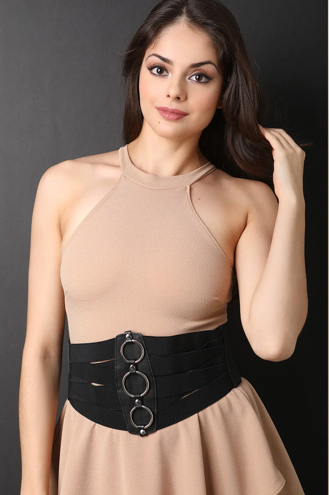 Ringlet Lattice Wide Elastic Corset Belt