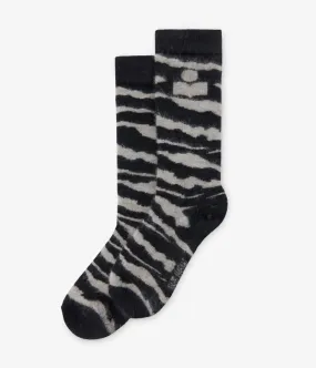 SHONA SOCKS- BLACK/BEIGE